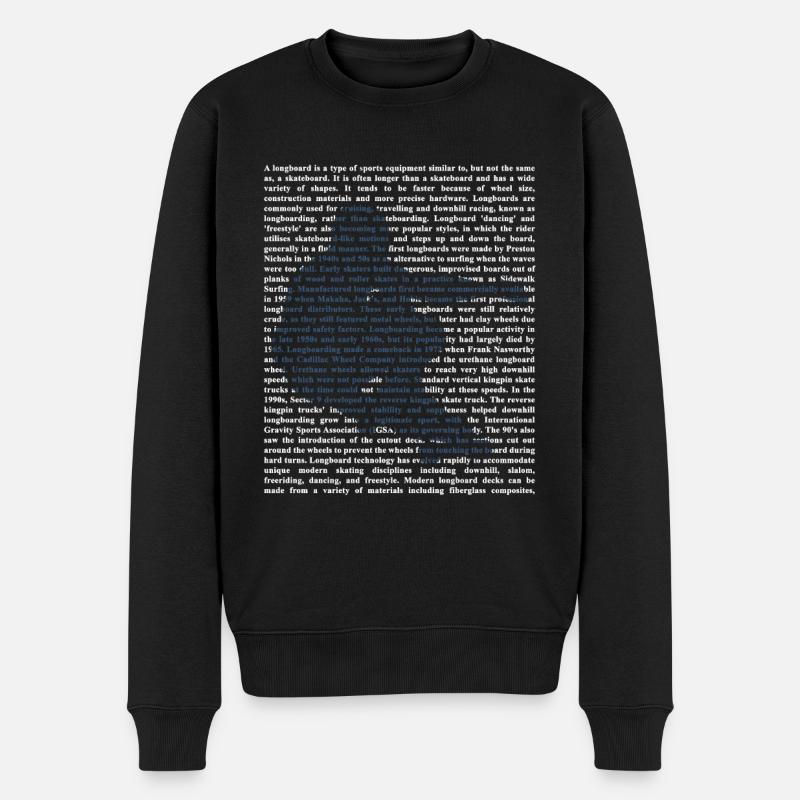 Longboard - Männer Premium Bio Pullover - Schwarz