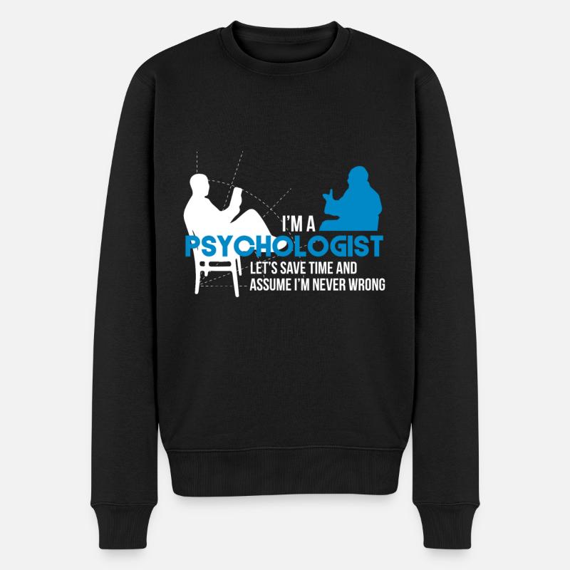 psychologue - Pull Premium bio Homme - noir