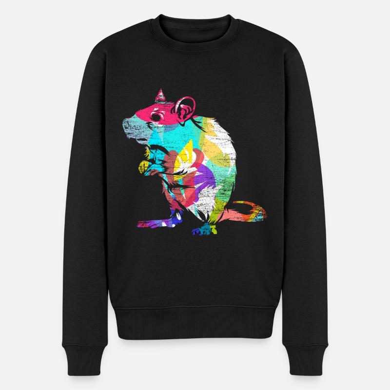 Ratte Geschenk - Männer Premium Bio Pullover - Schwarz
