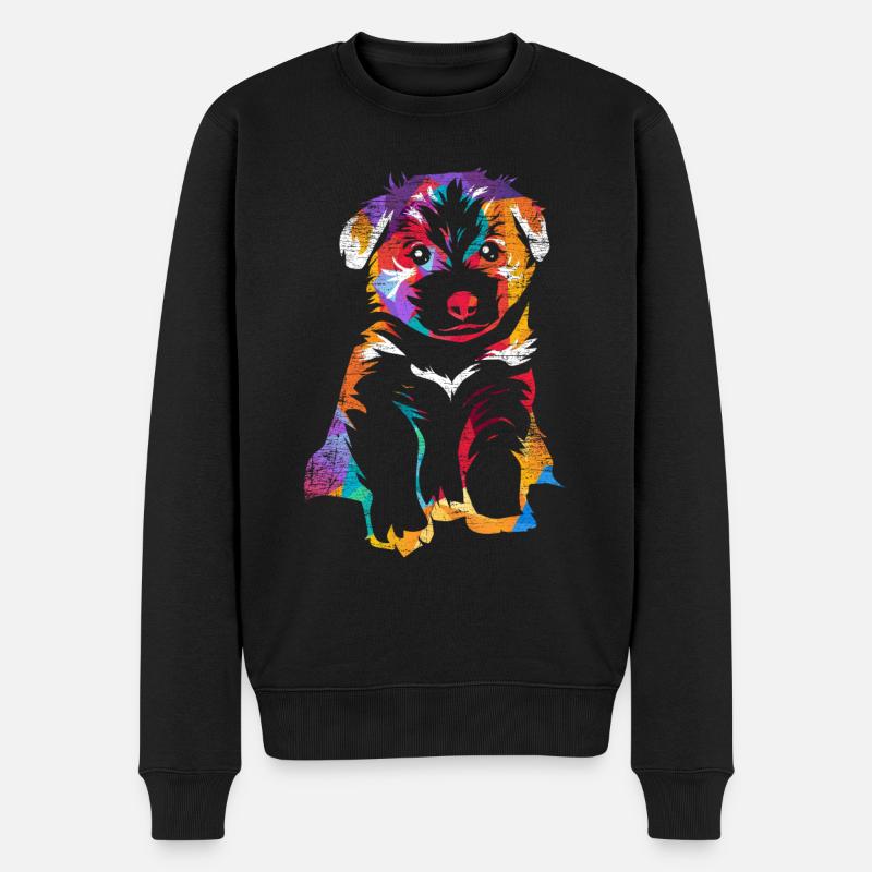 Border collie - Pull Premium bio Homme - noir