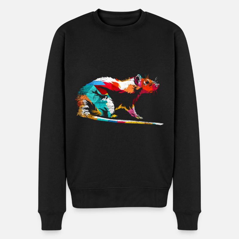 Ratte Geschenk - Männer Premium Bio Pullover - Schwarz