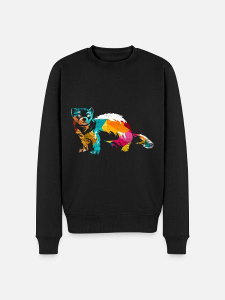 Frettchen - Männer Premium Bio Pullover - Schwarz