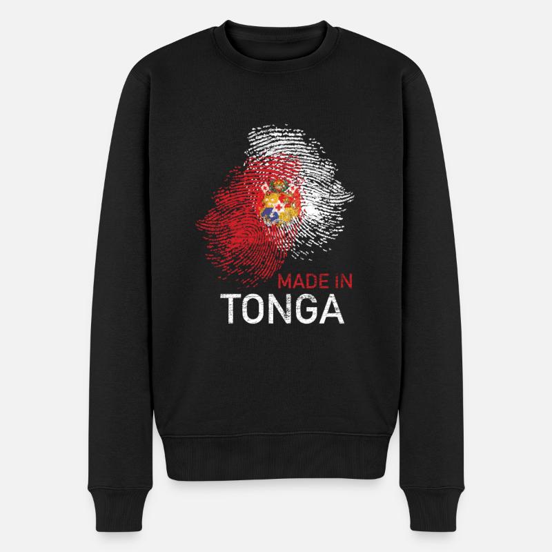 Tonga - Männer Premium Bio Pullover - Schwarz