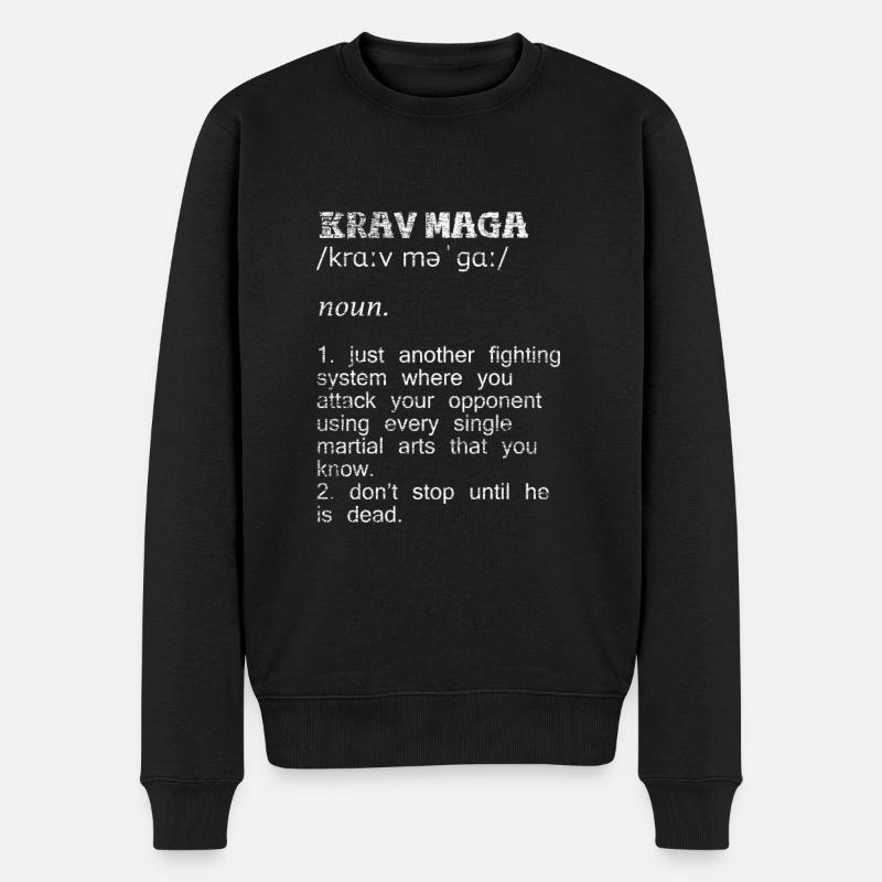 Krav Maga Geschenk - Männer Premium Bio Pullover - Schwarz