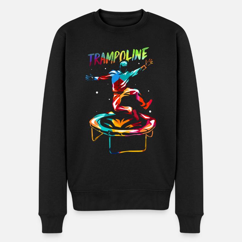 Trampolin - Männer Premium Bio Pullover - Schwarz