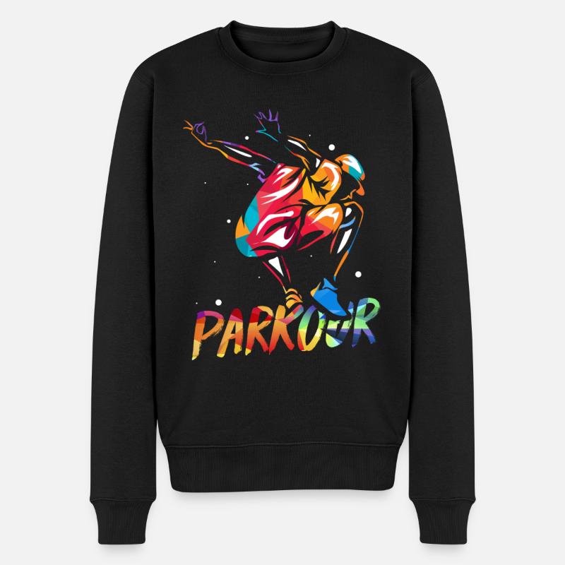 Parkour Traceur - Männer Premium Bio Pullover - Schwarz
