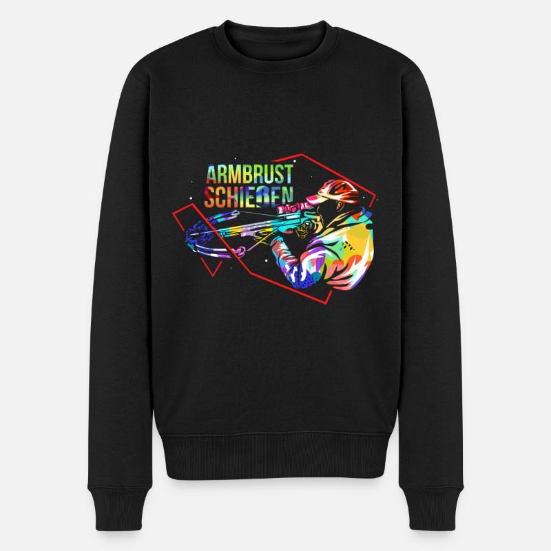 Cadeau de tir à l'arbalète - Pull Premium bio Homme - noir