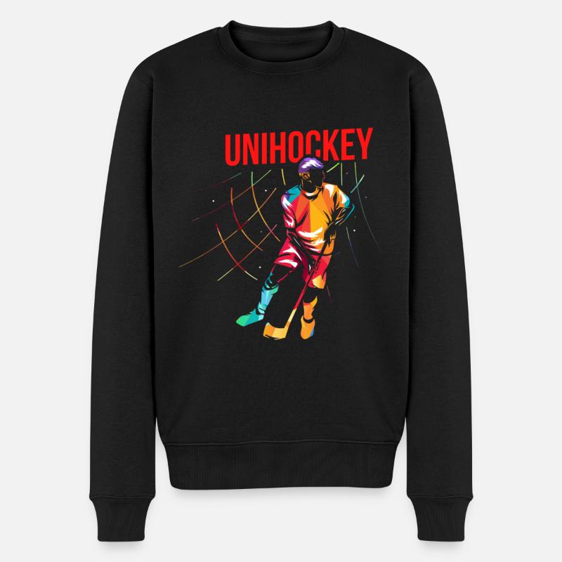 Unihockey Geschenk - Männer Premium Bio Pullover - Schwarz
