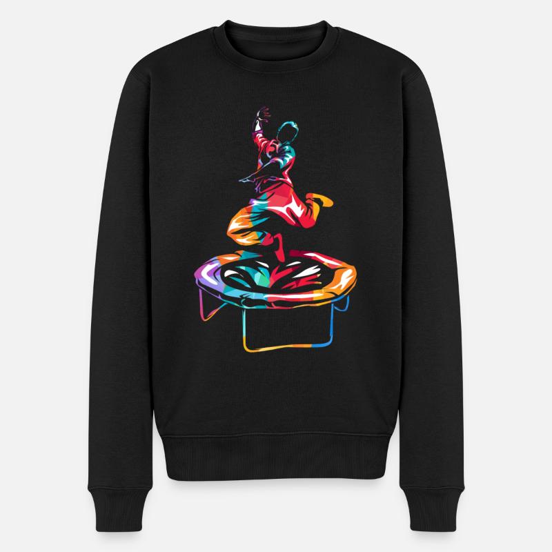 Trampolin - Männer Premium Bio Pullover - Schwarz