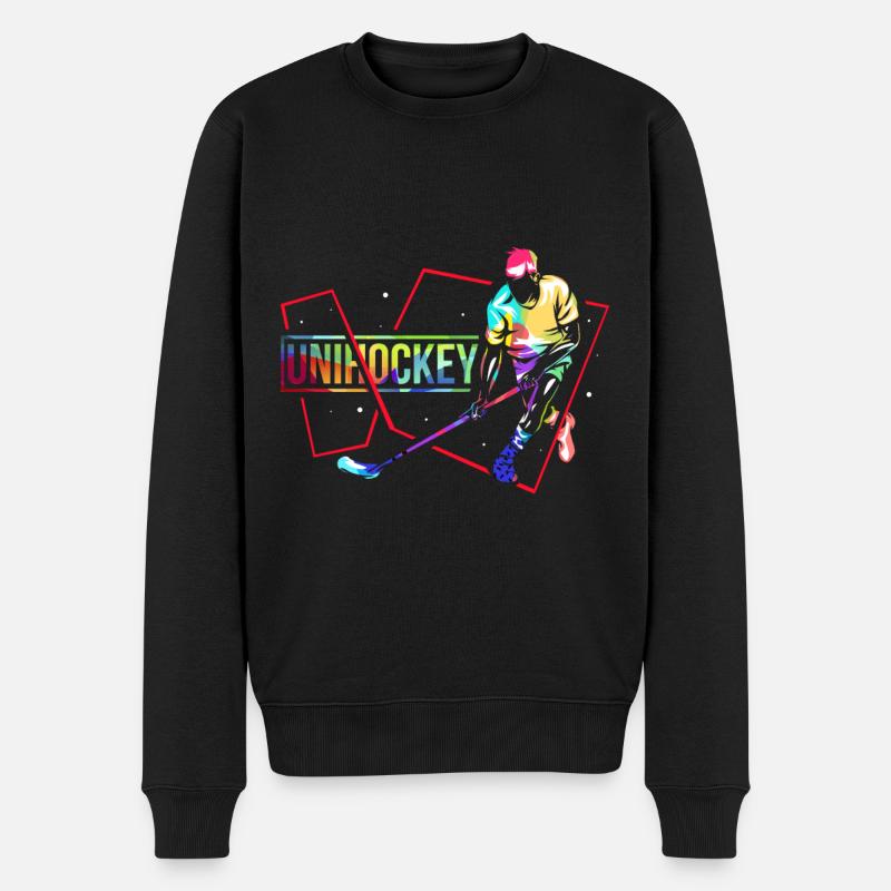 Unihockey Geschenk - Männer Premium Bio Pullover - Schwarz
