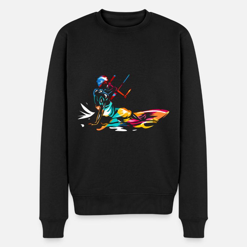 Kitesurfen - Männer Premium Bio Pullover - Schwarz