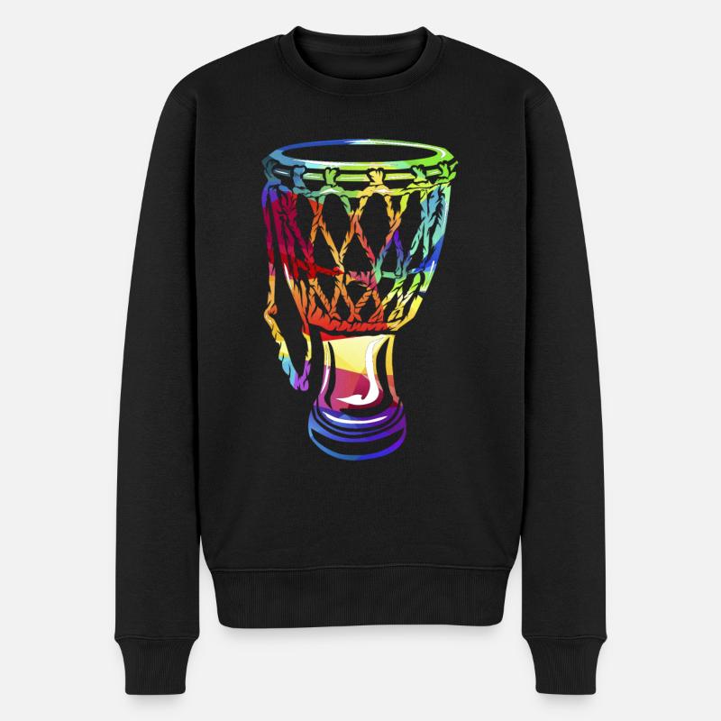 Djembe Trommel - Männer Premium Bio Pullover - Schwarz