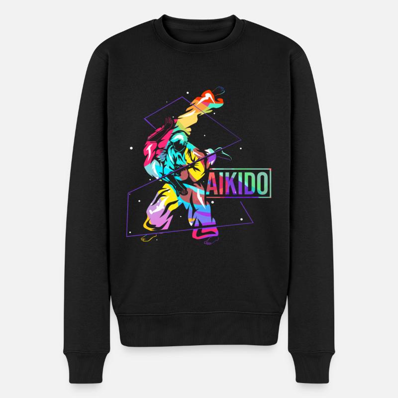 Aikido - Männer Premium Bio Pullover - Schwarz