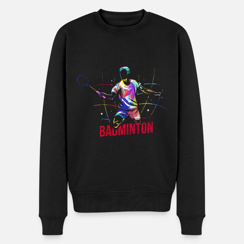 Badminton Geschenk - Männer Premium Bio Pullover - Schwarz