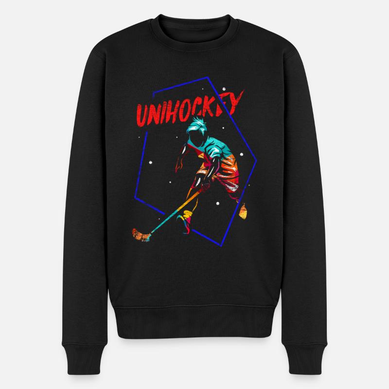 Floorball Geschenk - Männer Premium Bio Pullover - Schwarz