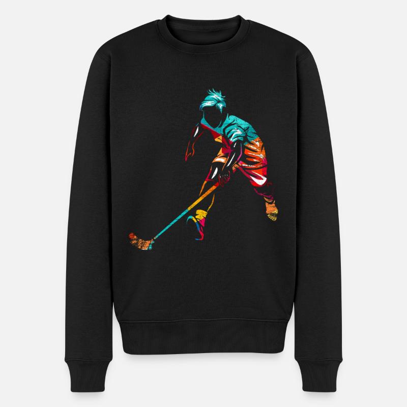 Floorball Geschenk - Männer Premium Bio Pullover - Schwarz