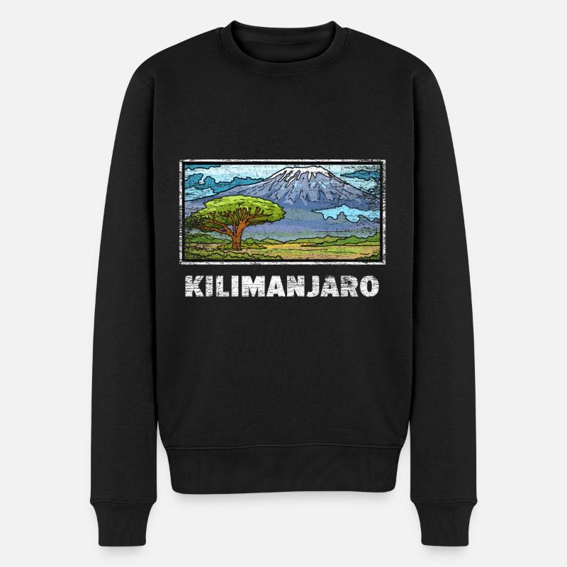 Kilimanjaro Geschenk - Männer Premium Bio Pullover - Schwarz