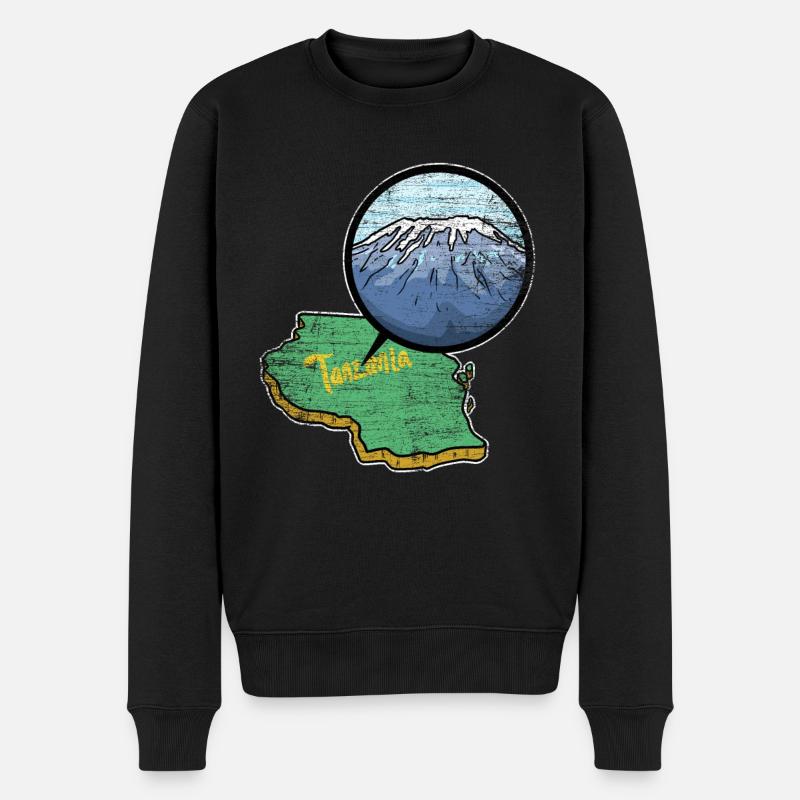 Kilimanjaro Berg Geschenk - Männer Premium Bio Pullover - Schwarz