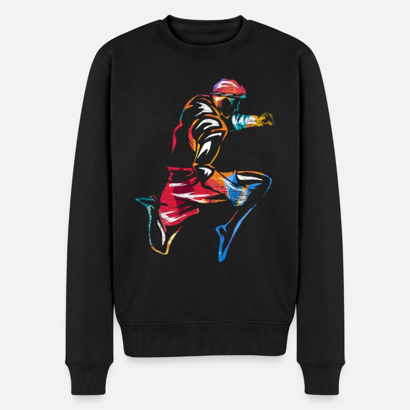 Muay Thai Fighter Geschenk - Männer Premium Bio Pullover - Schwarz