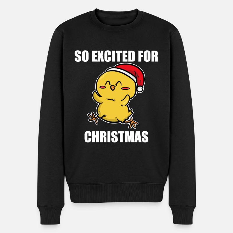 Vogel Weihnachten - Männer Premium Bio Pullover - Schwarz