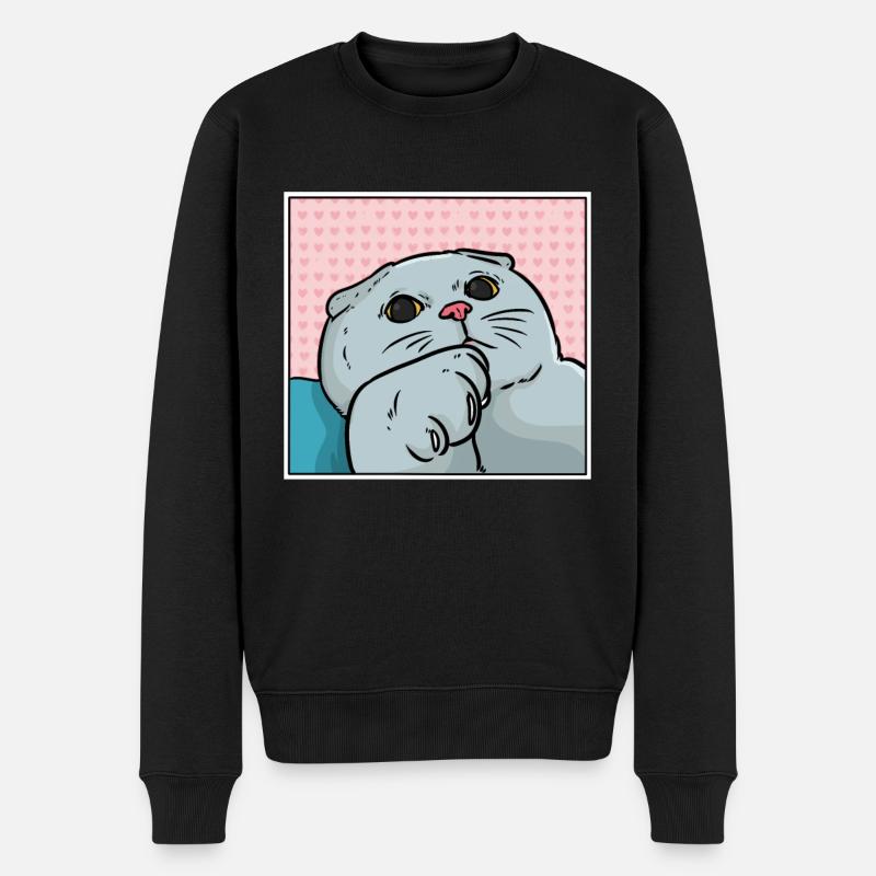 Chat foldex - Pull Premium bio Homme - noir