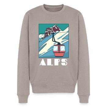 Alpen - Männer Premium Bio Pullover - Taupe - Vorne - Nico (187cm)