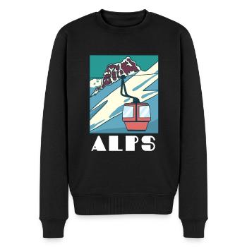Alpen - Männer Premium Bio Pullover - Schwarz - Vorne - Nico (187cm)