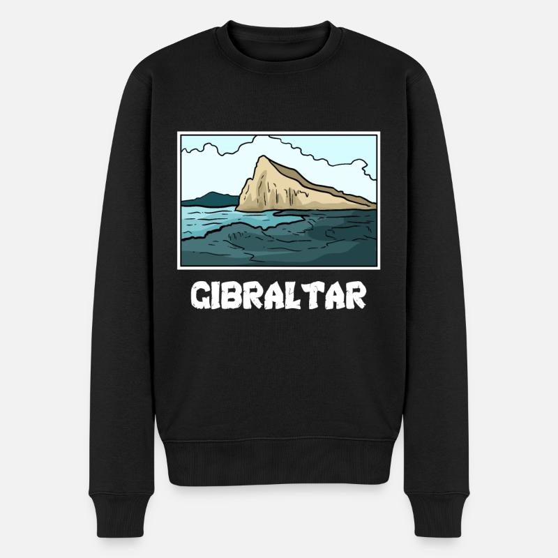 Gibraltar - Männer Premium Bio Pullover - Schwarz