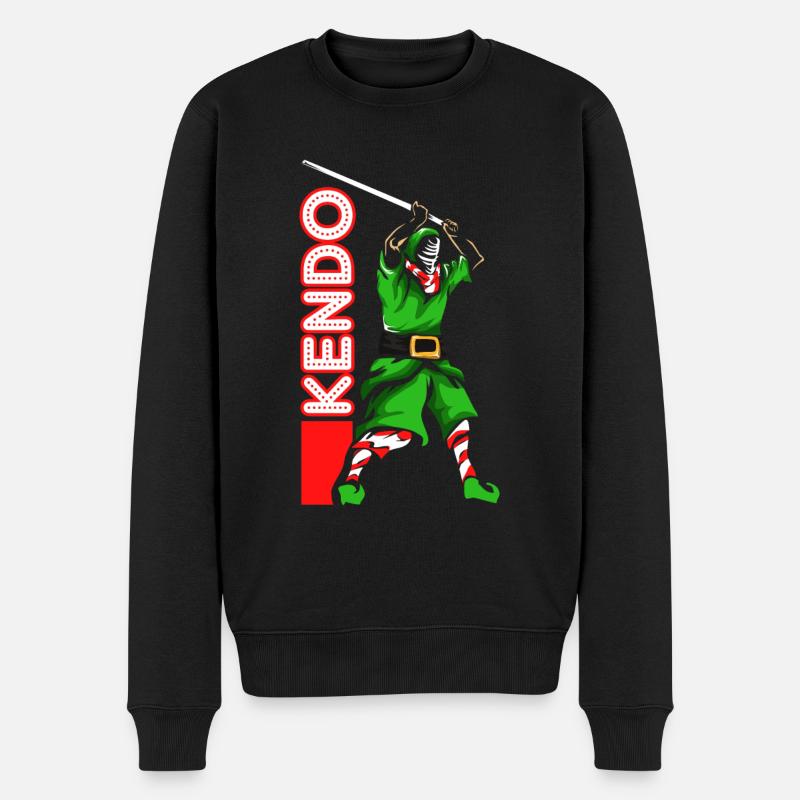 Kendo Weihnachten Geschenk - Männer Premium Bio Pullover - Schwarz