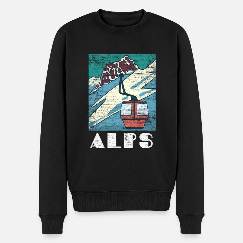 Alpen Geschenk - Männer Premium Bio Pullover - Schwarz