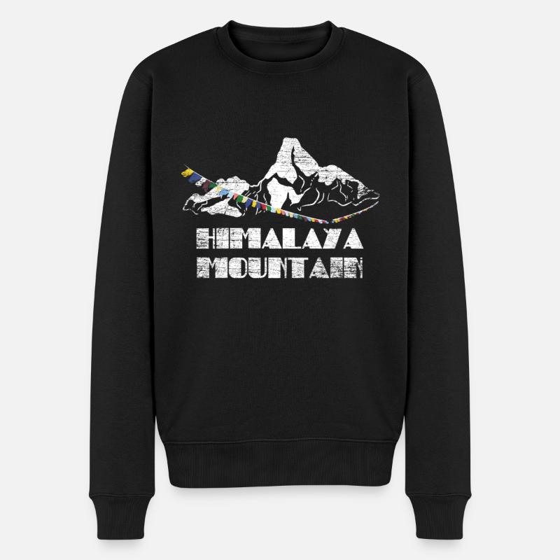 Himalaya Geschenk - Männer Premium Bio Pullover - Schwarz