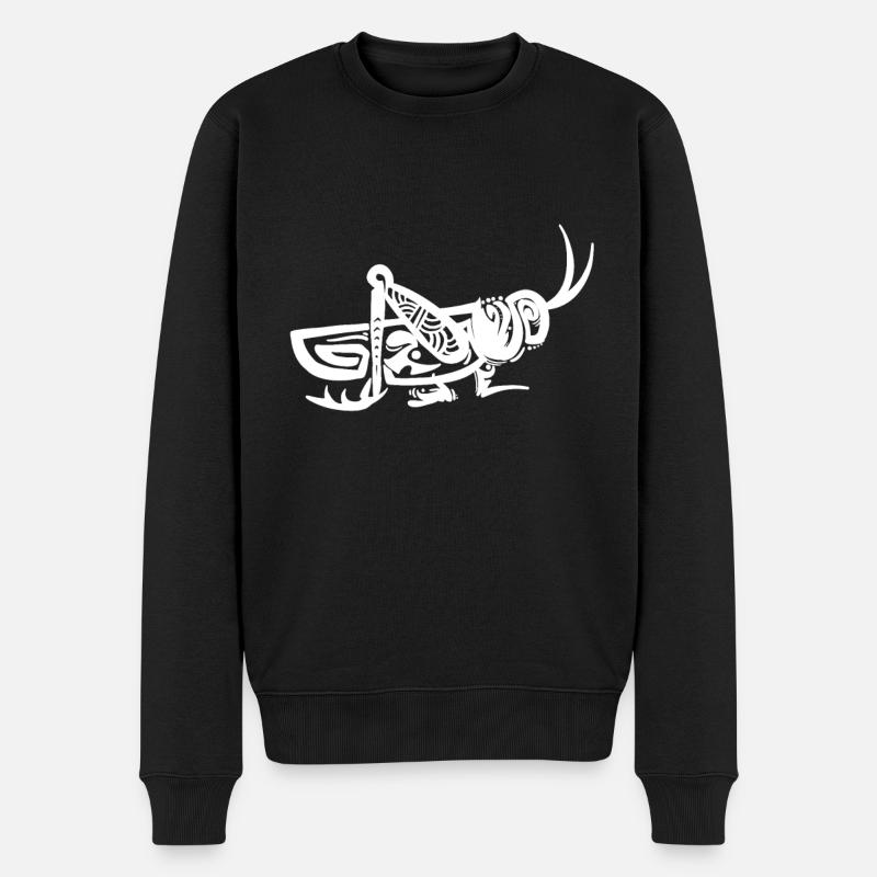 Heuschrecke - Männer Premium Bio Pullover - Schwarz