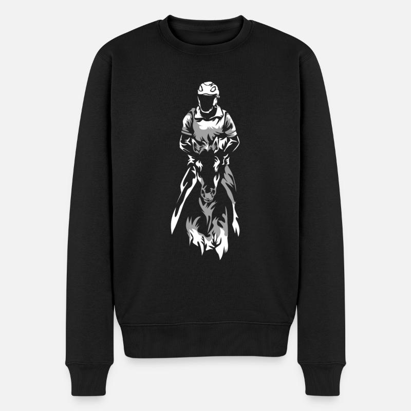Ausdauer Reitergeschenk - Männer Premium Bio Pullover - Schwarz