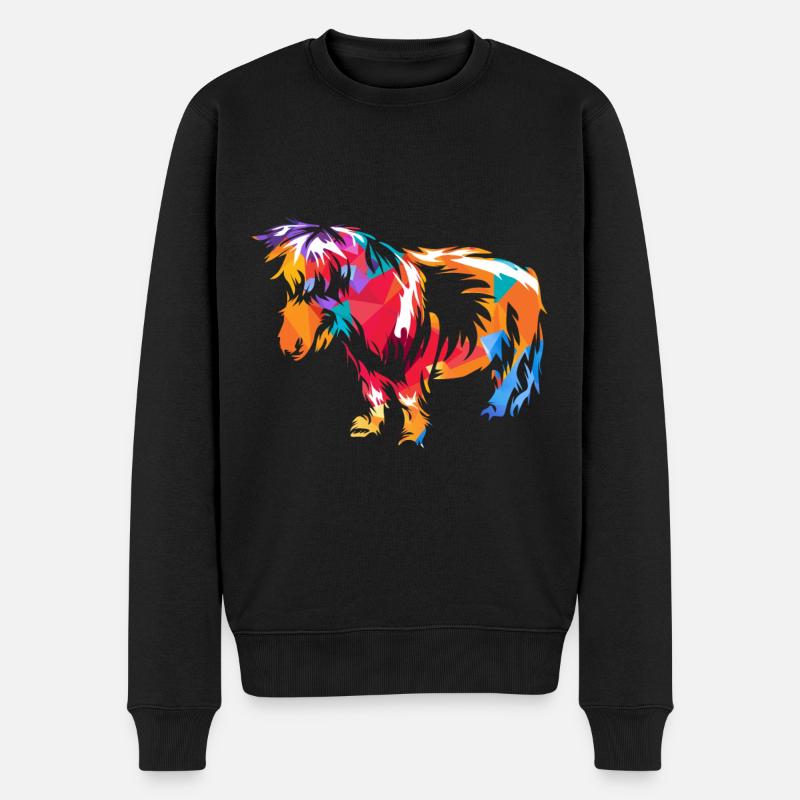 poney Shetland - Pull Premium bio Homme - noir