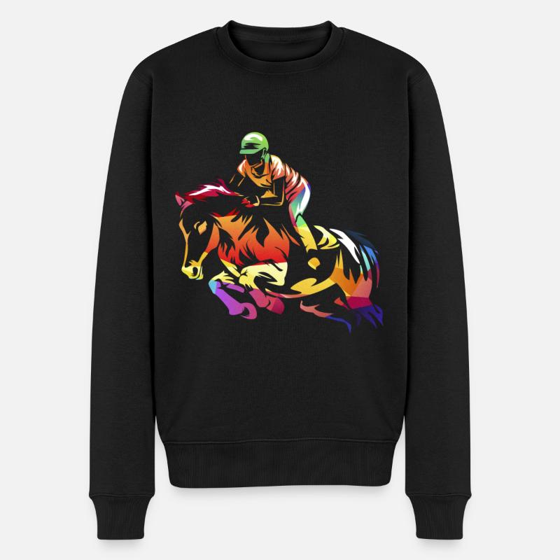 Saut d'obstacles sport équestre saut d'obstacles - Pull Premium bio Homme - noir