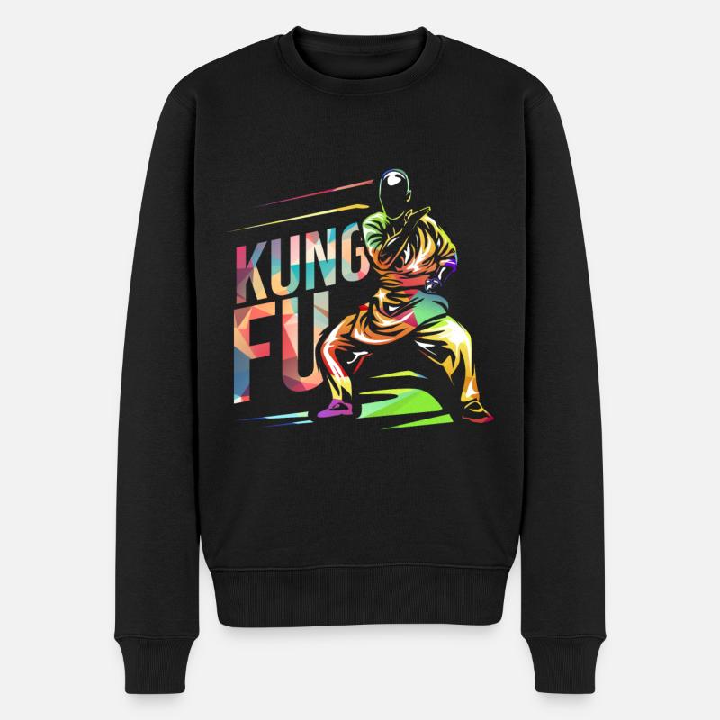 Kung Fu - Männer Premium Bio Pullover - Schwarz