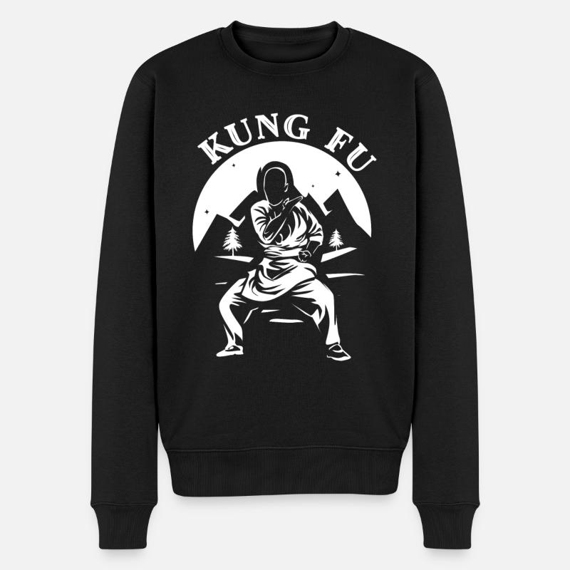 Kung Fu - Männer Premium Bio Pullover - Schwarz