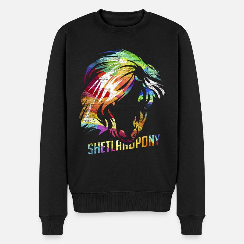 Shetlandpony - Männer Premium Bio Pullover - Schwarz