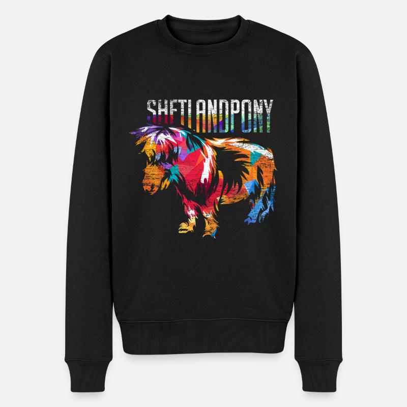 poney Shetland - Pull Premium bio Homme - noir