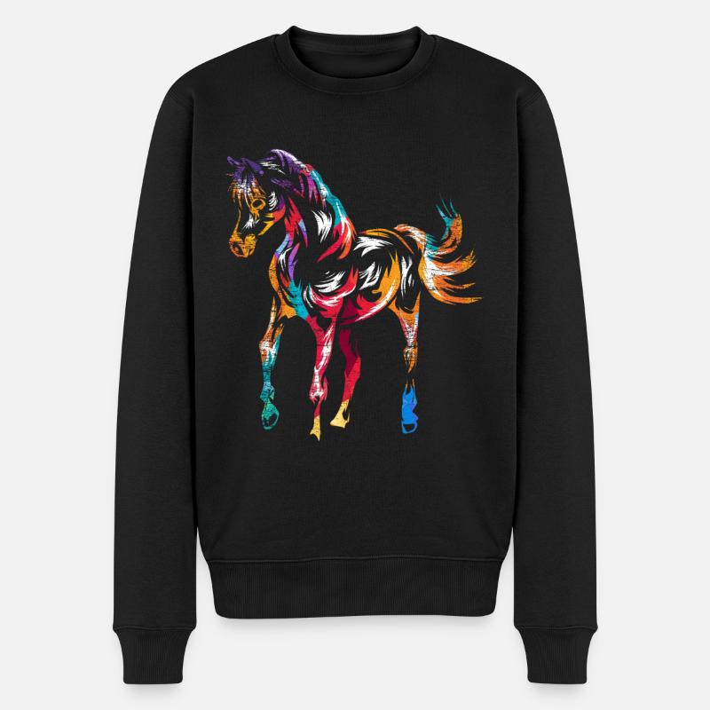 Cheval arabe arabe - Pull Premium bio Homme - noir