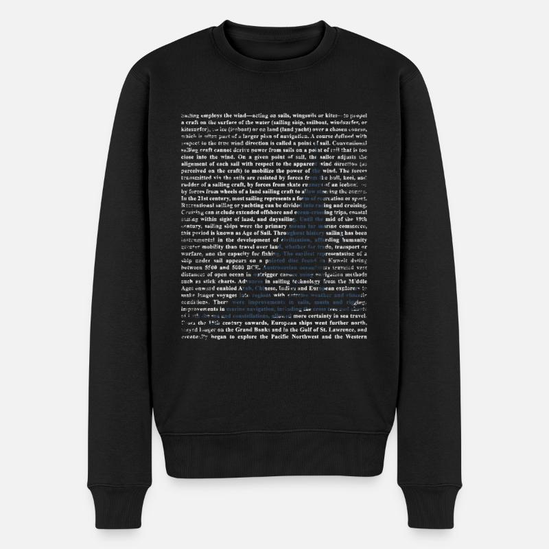 Segelboot Segeln Geschenk - Männer Premium Bio Pullover - Schwarz