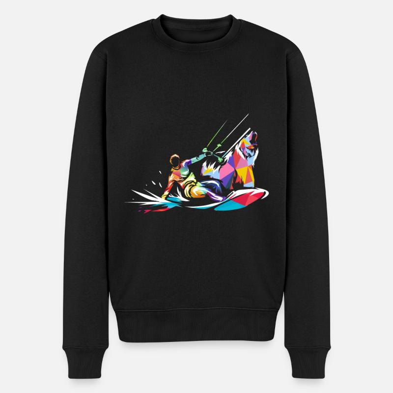 Cadeau ours kitesurf - Pull Premium bio Homme - noir