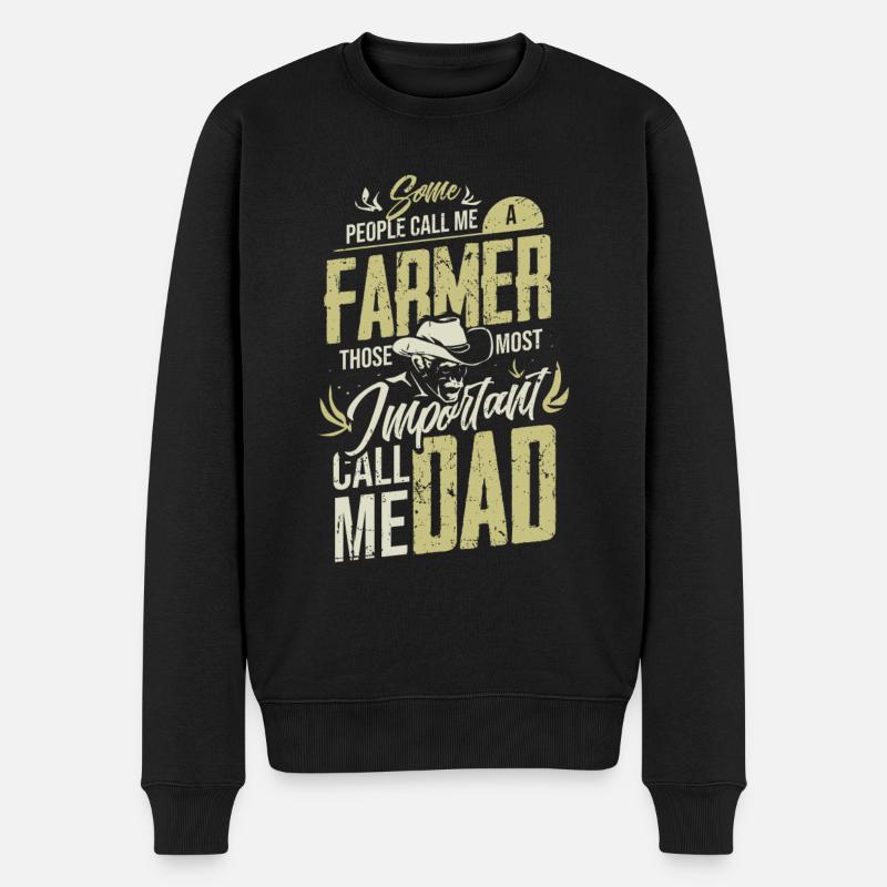 Landwirt Papa - Männer Premium Bio Pullover - Schwarz