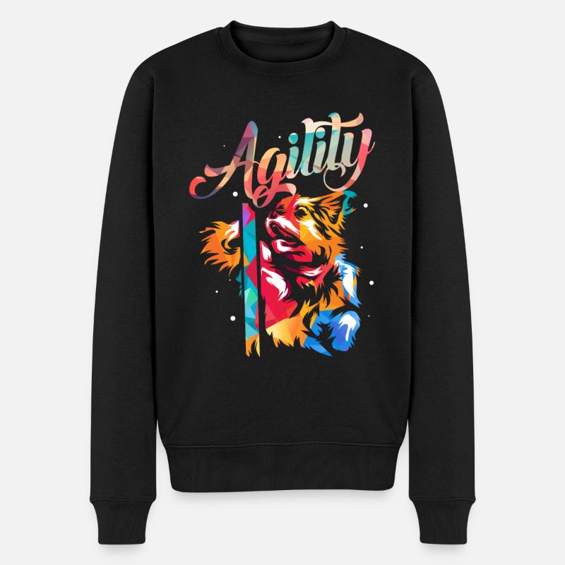 Hunde Agility - Männer Premium Bio Pullover - Schwarz