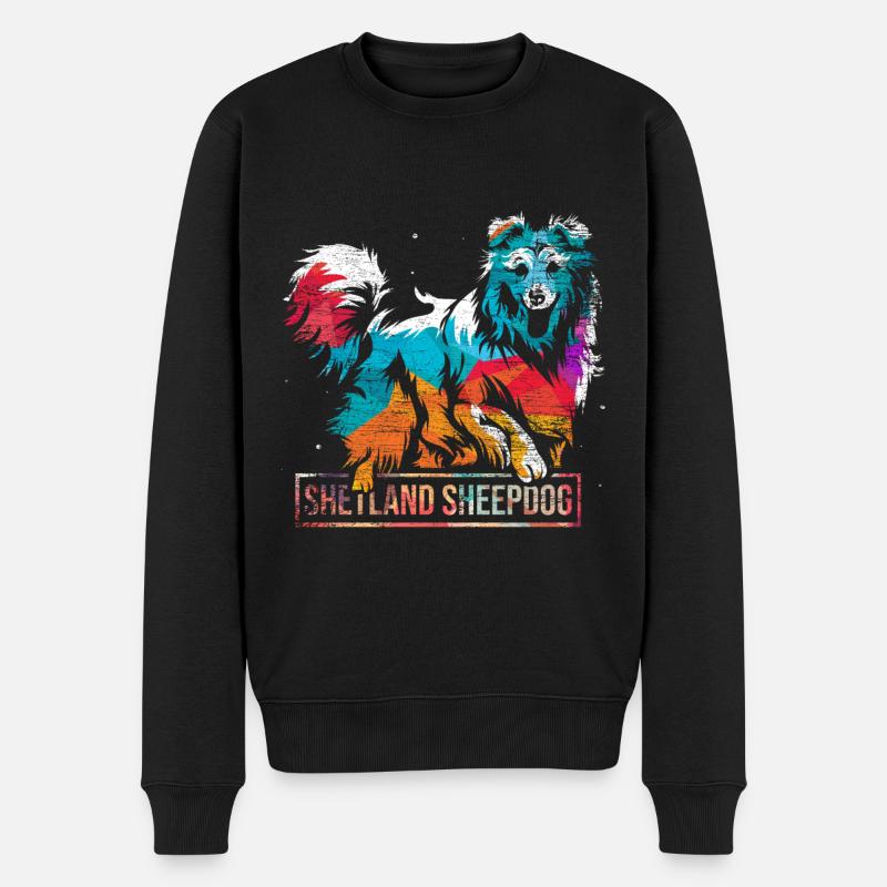 Shetland Schäferhund Geschenk - Männer Premium Bio Pullover - Schwarz