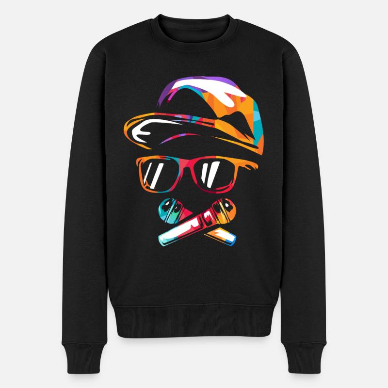 Hip Hop - Männer Premium Bio Pullover - Schwarz