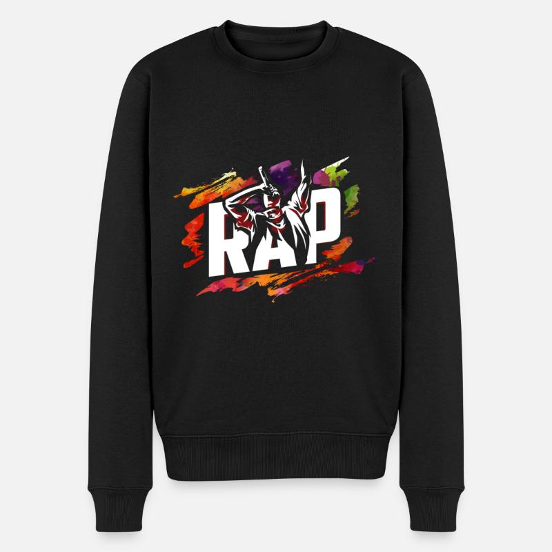 Rap - Männer Premium Bio Pullover - Schwarz