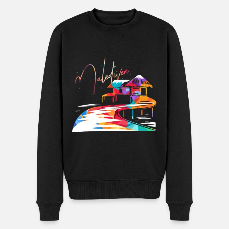 Malediven - Männer Premium Bio Pullover - Schwarz
