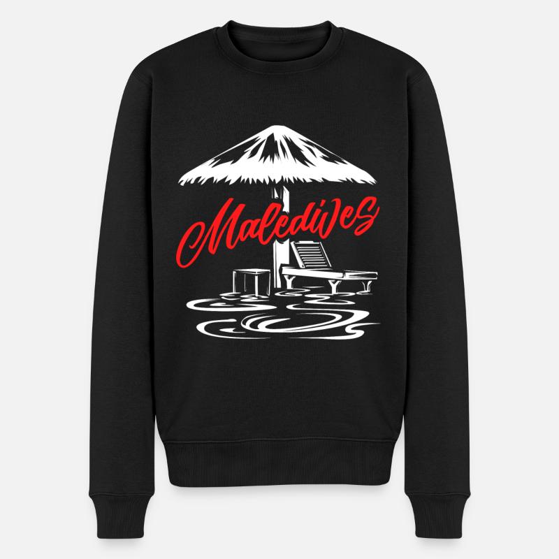 Malediven - Männer Premium Bio Pullover - Schwarz