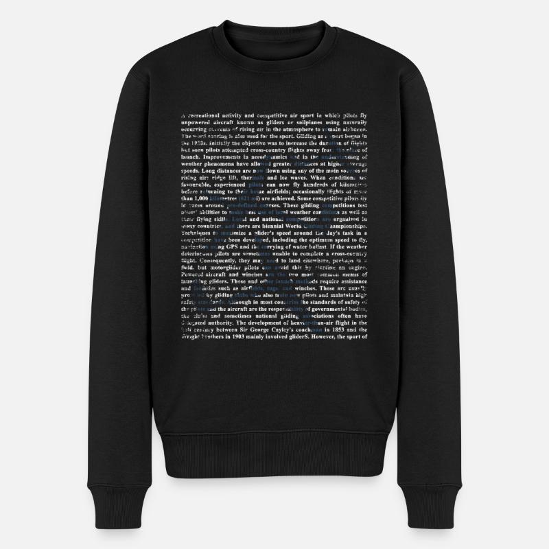 Segelflugzeug Geschenk - Männer Premium Bio Pullover - Schwarz